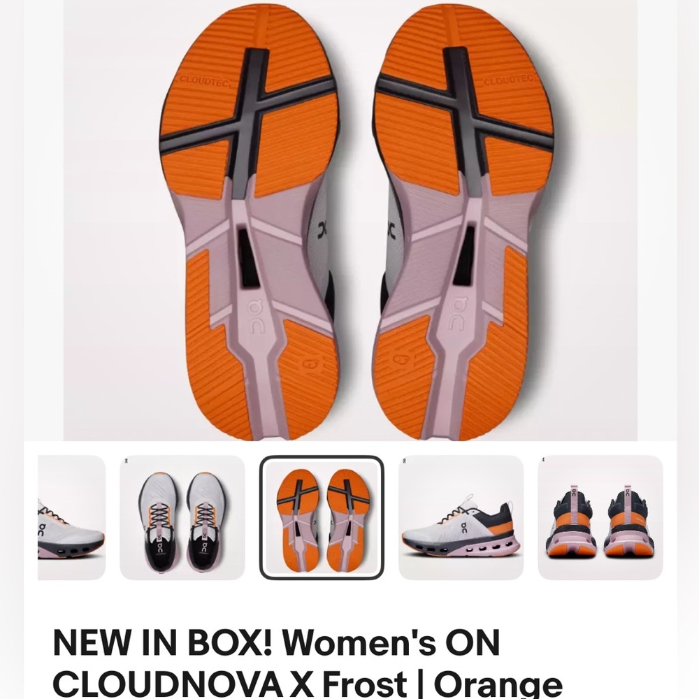Brand New CLOUDNOVA X frost/Orange size 8